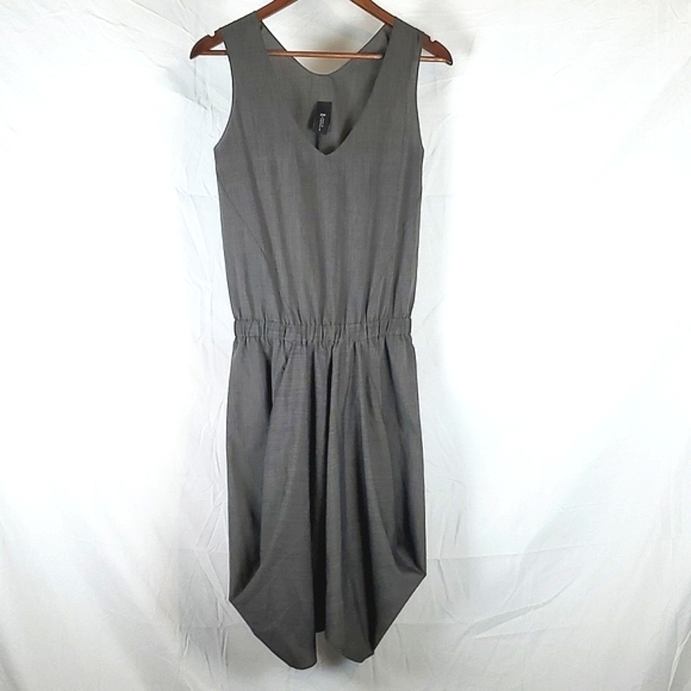Zero + Maria Cornejo Gray Draped‎ Dress